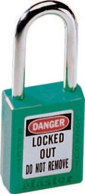  GREEN PLASTIC SAFETY PADLOCK  KEYED DIFFERENTLY