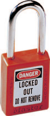  RED PLASTIC SAFETY PADLOCK  KEYED DIFFERENTLY