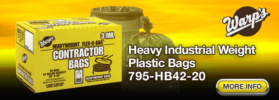 42 Gal 3 MIL Heavy Duty Trash Bags 20pc